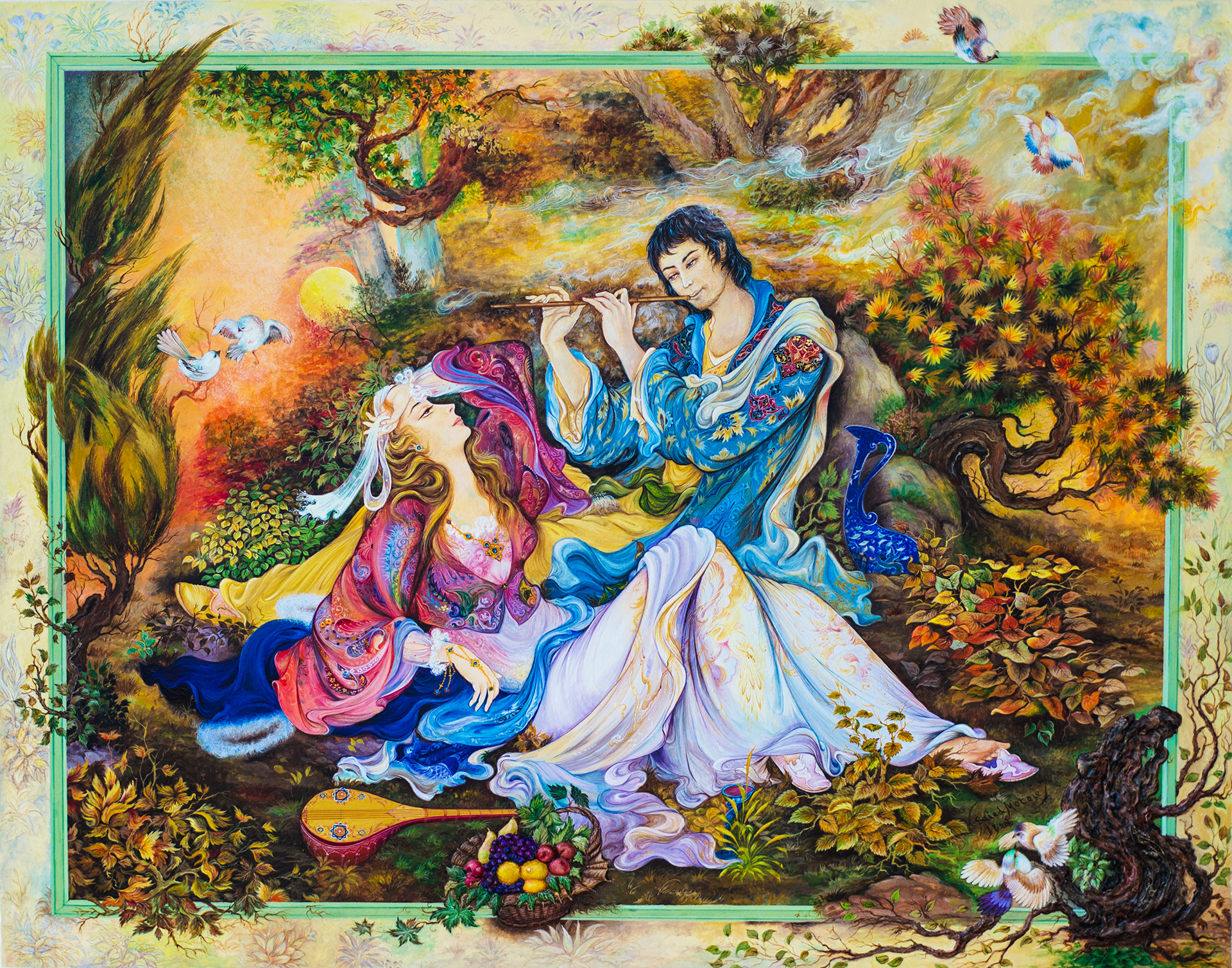 Persian miniature Melody of Love by Andrew Motaei